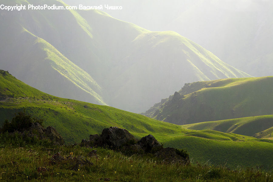 Field, Grass, Grassland, Land, Outdoors, Mountain, Mountain Range