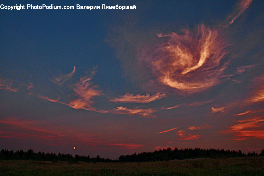 Dawn, Dusk, Red Sky, Sky, Sunrise, Sunset, Azure Sky