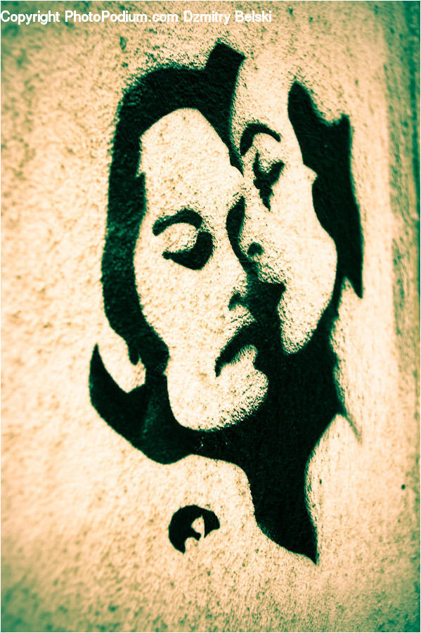 Stencil, Calligraphy, Handwriting, Text, Face
