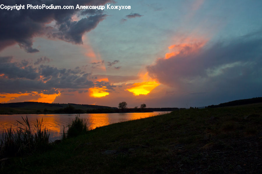 Dawn, Dusk, Red Sky, Sky, Sunrise, Sunset, Azure Sky