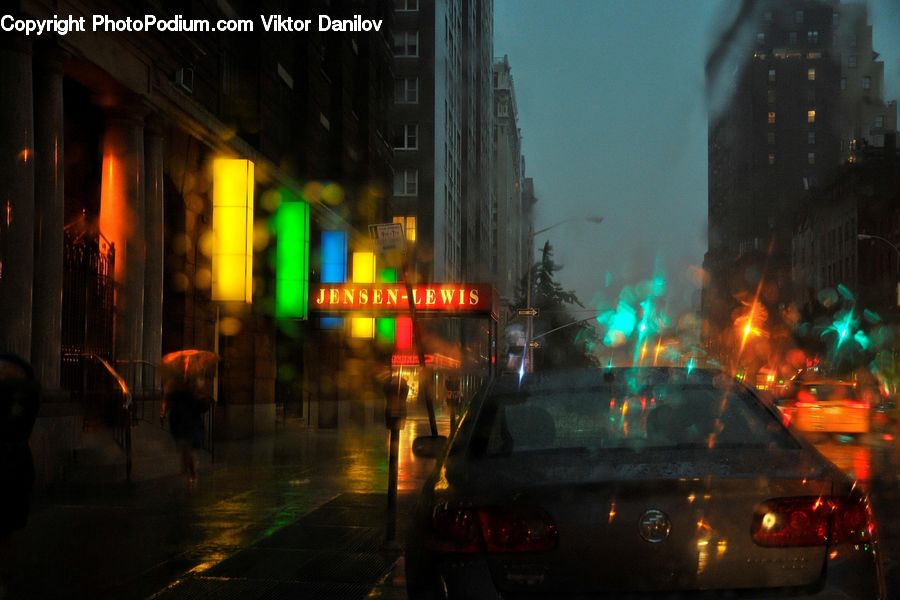 Night, Outdoors, Automobile, Car, Vehicle, Cab, Taxi