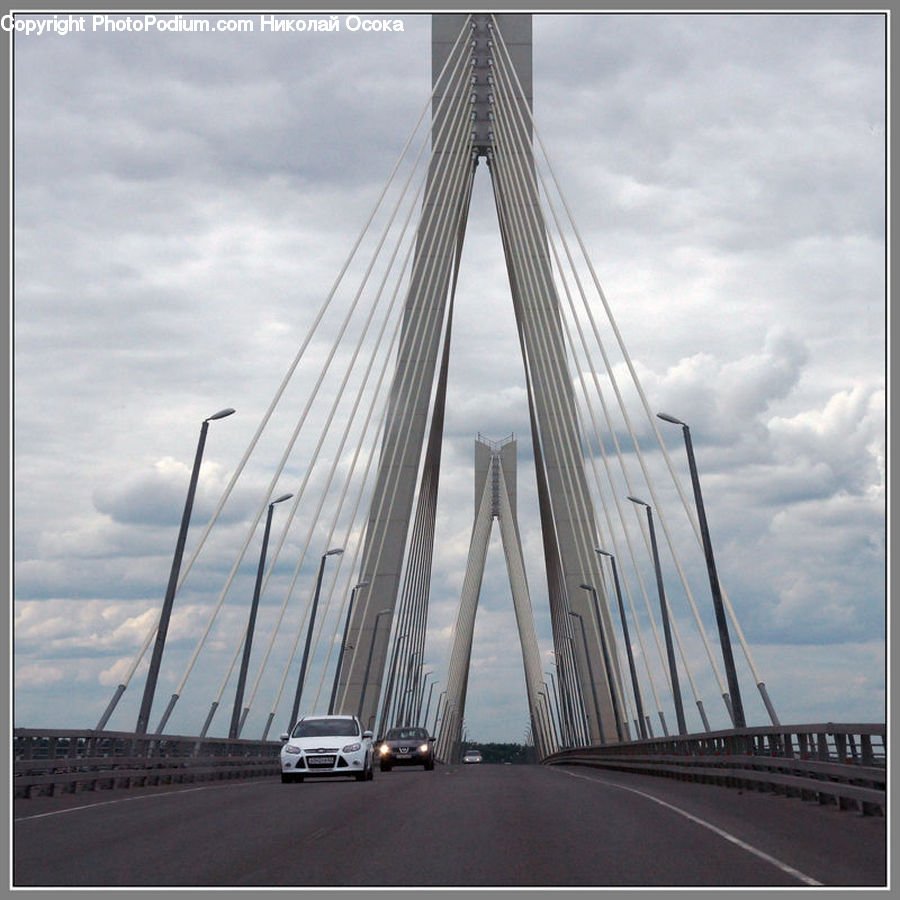 Bridge, Freeway, Road, Building, City, Downtown, Metropolis