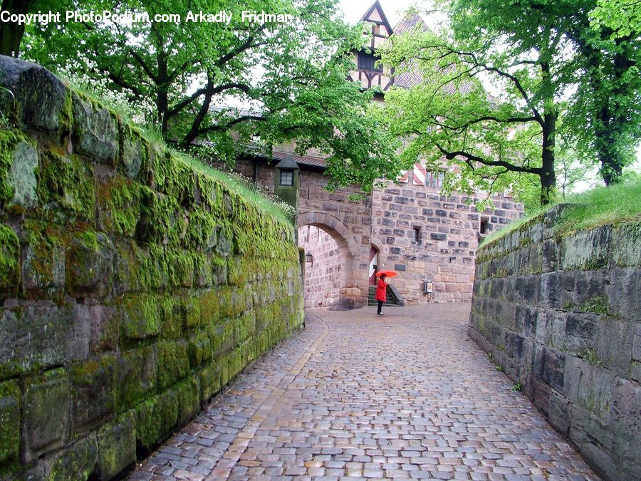 Path, Road, Walkway, Fence, Wall, Building, Cottage