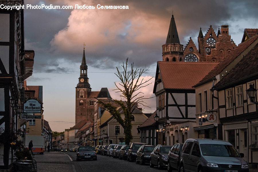 Architecture, Spire, Steeple, Tower, Church, Worship, Car