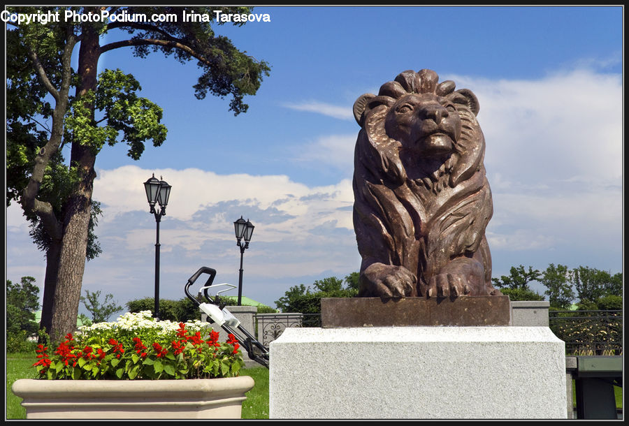 Art, Gargoyle, Statue, Sculpture, Plant, Tree, Potted Plant