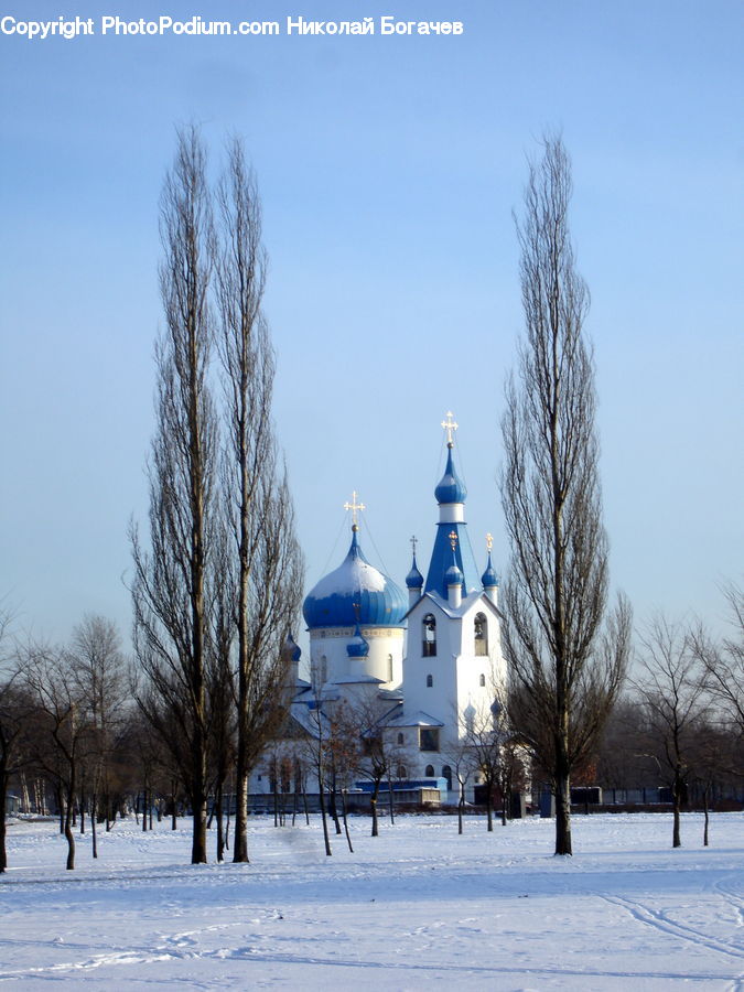 Architecture, Church, Worship, Ice, Outdoors, Snow, Castle