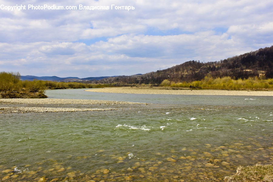 Field, Grass, Grassland, Land, Outdoors, River, Water