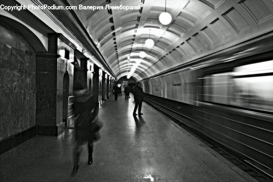 Subway, Train, Train Station, Vehicle, Corridor, Alley, Alleyway