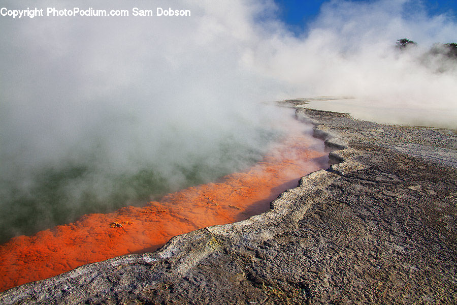 Eruption, Volcano, Basin, Outdoors, Dirt Road, Gravel, Road