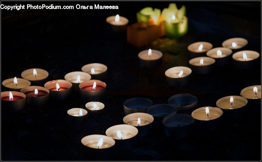 Candle, Cup, Dish, Food, Plate
