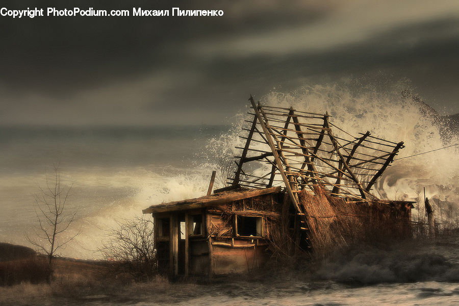 Cabin, Hut, Rural, Shack, Shelter, Dirt Road, Gravel