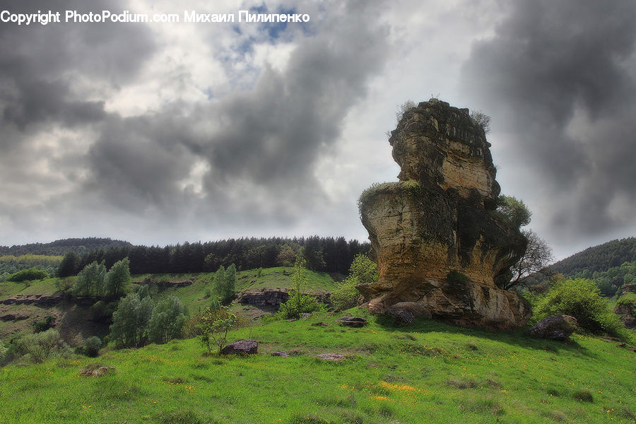 Field, Grass, Grassland, Land, Outdoors, Plateau, Ruins