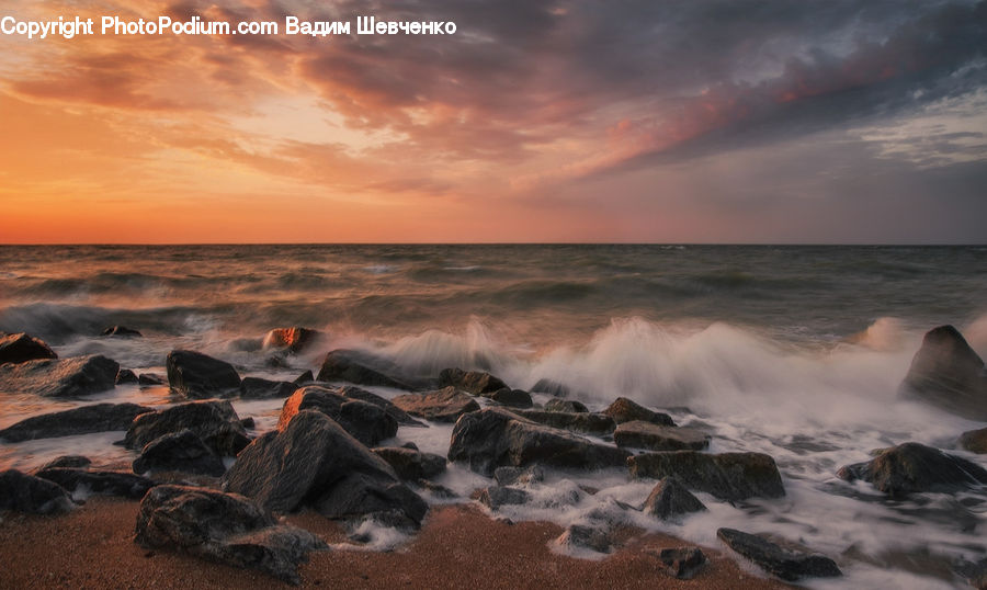 Outdoors, Sea, Sea Waves, Water, Coast, Beach, Ocean