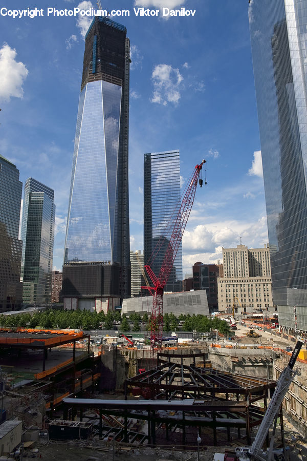 Architecture, City, Downtown, High Rise, Skyscraper, Building, Factory