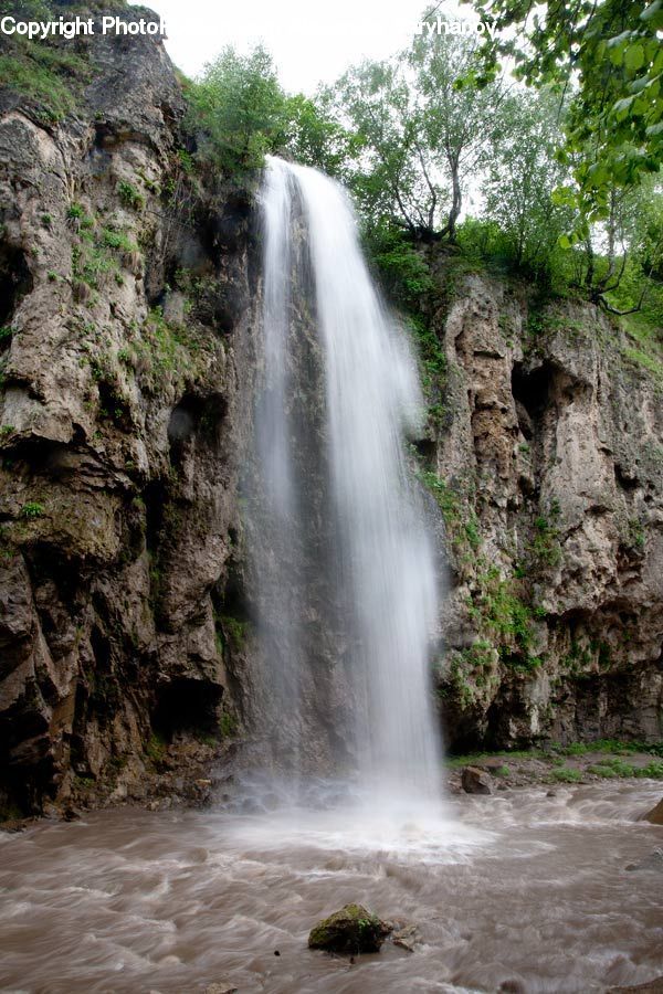 Outdoors, River, Water, Waterfall, Cliff, Creek, Rock