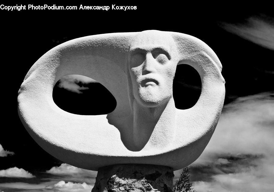 Silhouette, Art, Sculpture, Statue, Head, Portrait