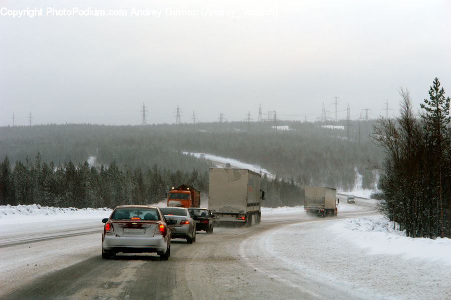 Automobile, Car, Vehicle, Parking, Parking Lot, Bulldozer, Snowplow
