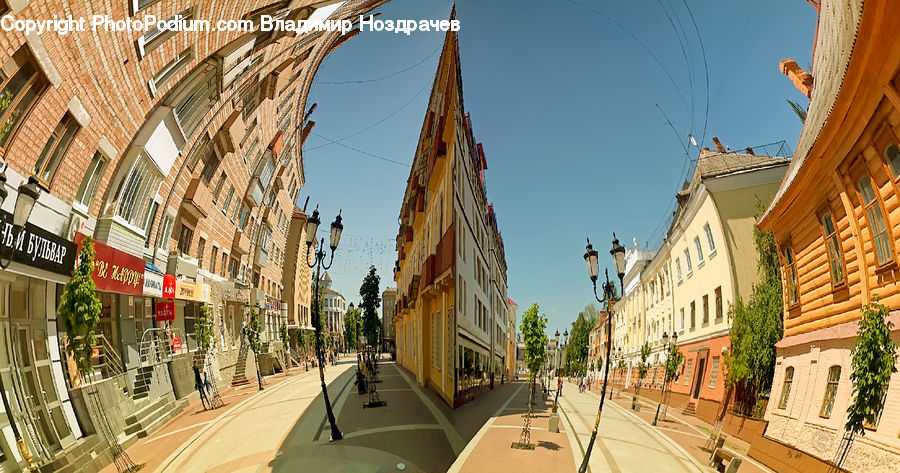 Architecture, Spire, Steeple, Tower, Fisheye, Boardwalk, Path