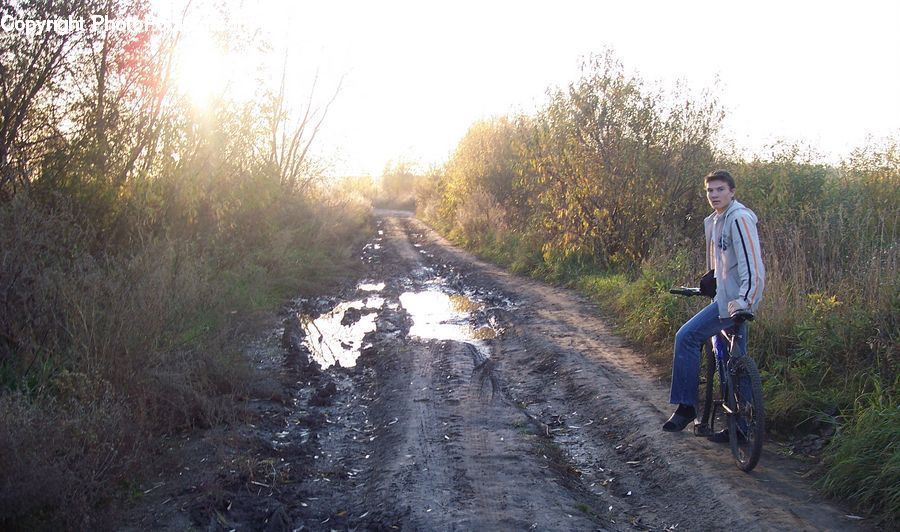 People, Person, Human, Bicycle, Bike, Vehicle, Dirt Road