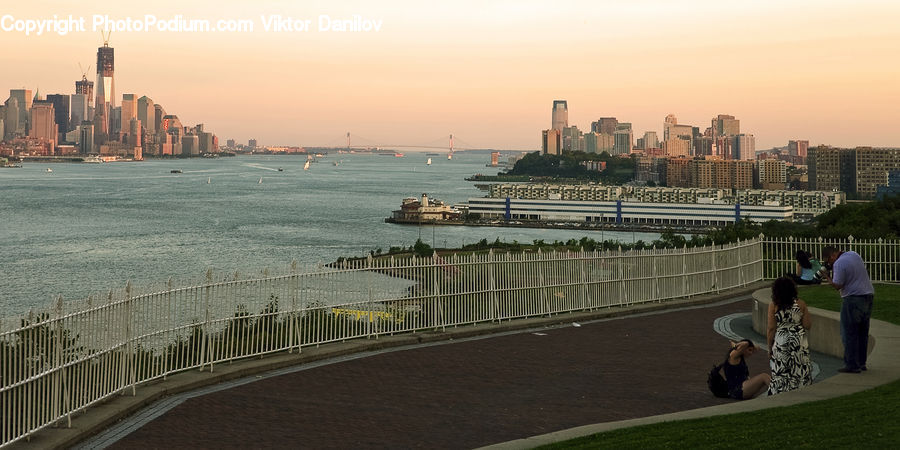 Waterfront, Bench, Cruise Ship, Ocean Liner, Ship, Vessel, City