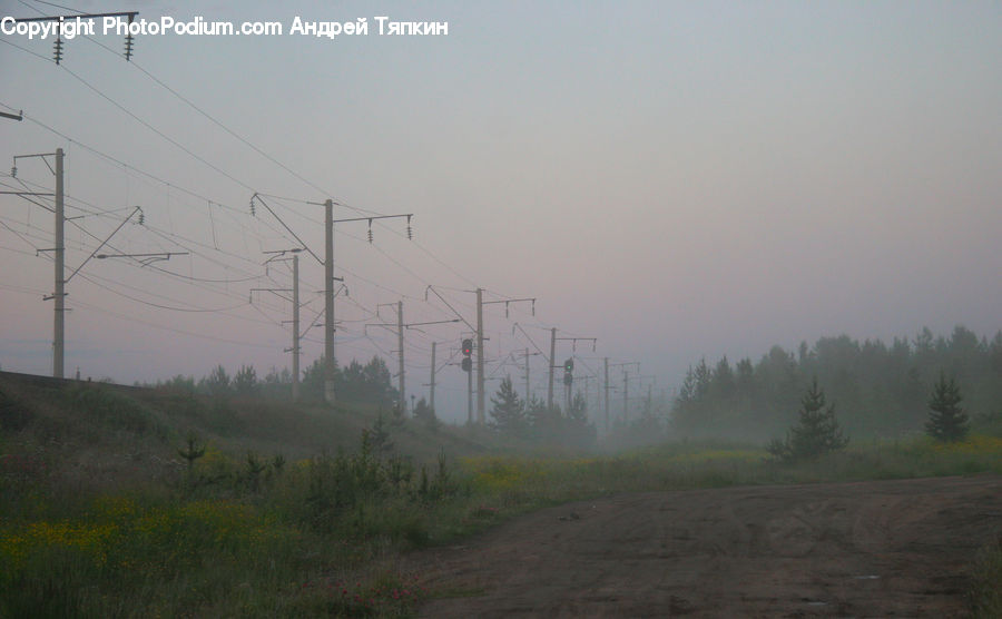 Dirt Road, Gravel, Road, Fog