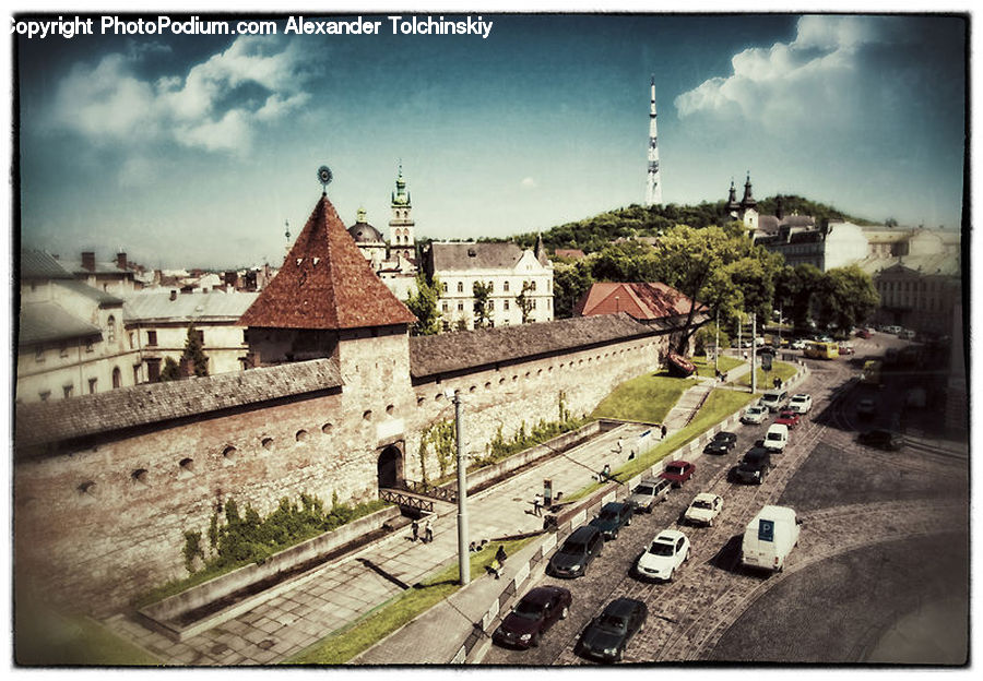 Train, Vehicle, Architecture, Castle, Fort, Church, Worship