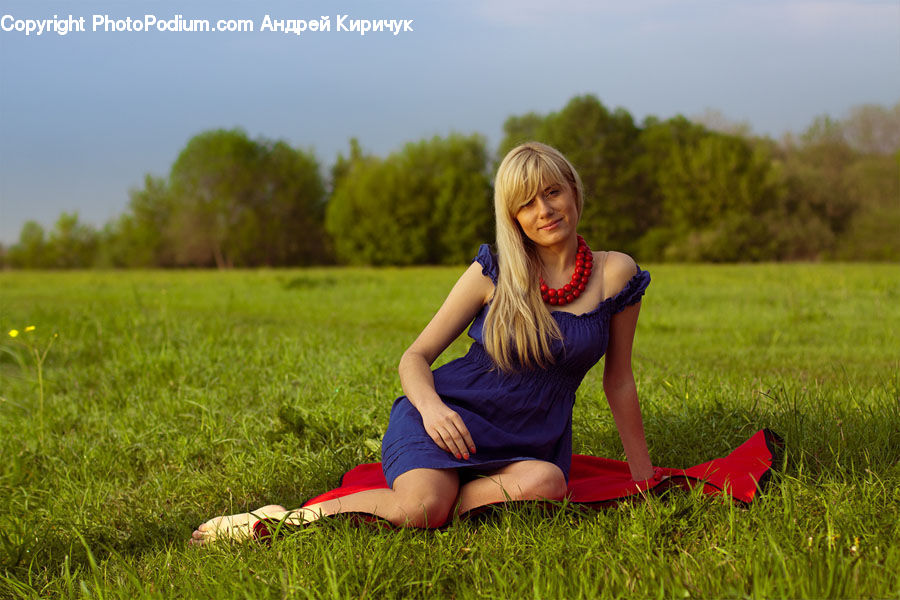 Human, People, Person, Blonde, Female, Woman, Field