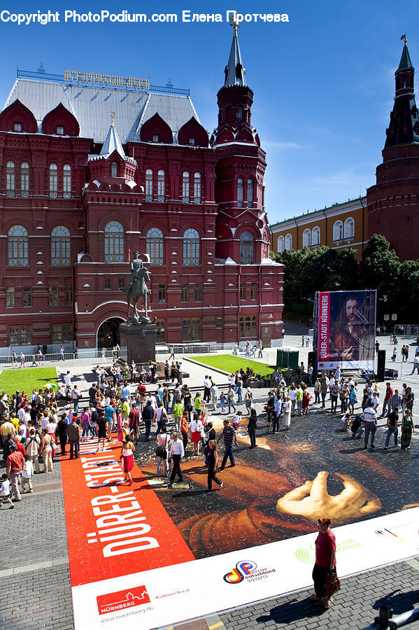 Crowd, Architecture, Downtown, Plaza, Town Square, Pedestrian, Person