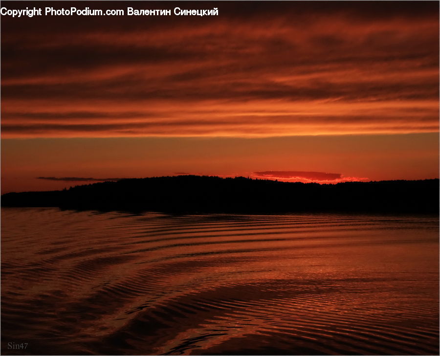 Dawn, Dusk, Red Sky, Sky, Sunrise, Sunset, Landscape