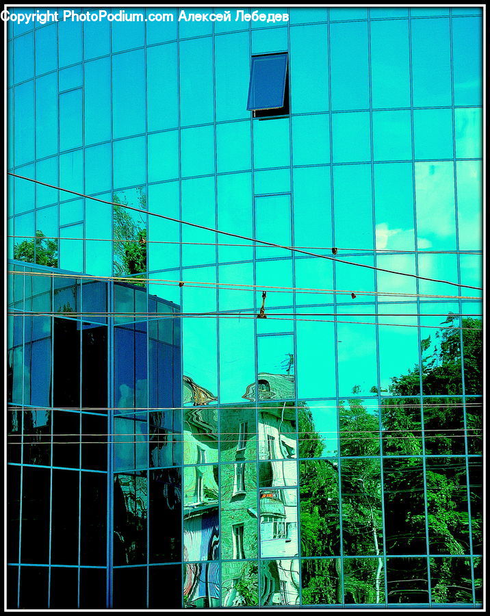 Collage, Poster, City, Downtown, Urban, Building, Office Building