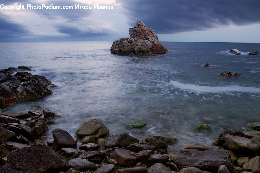 Rock, Coast, Outdoors, Sea, Water, Pebble, Beach