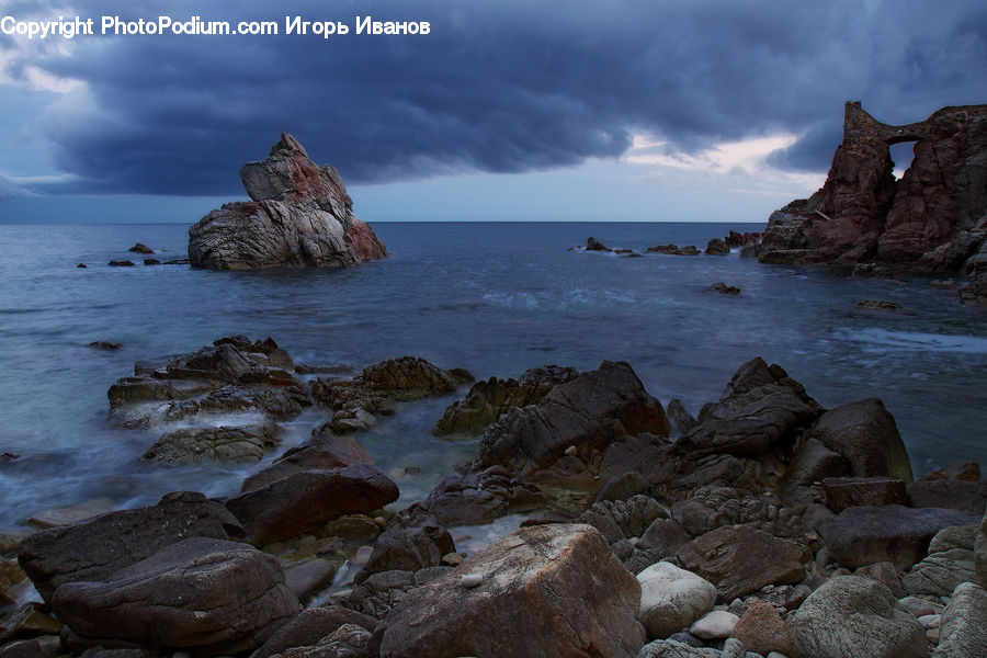 Rock, Creek, Outdoors, River, Water, Coast, Sea