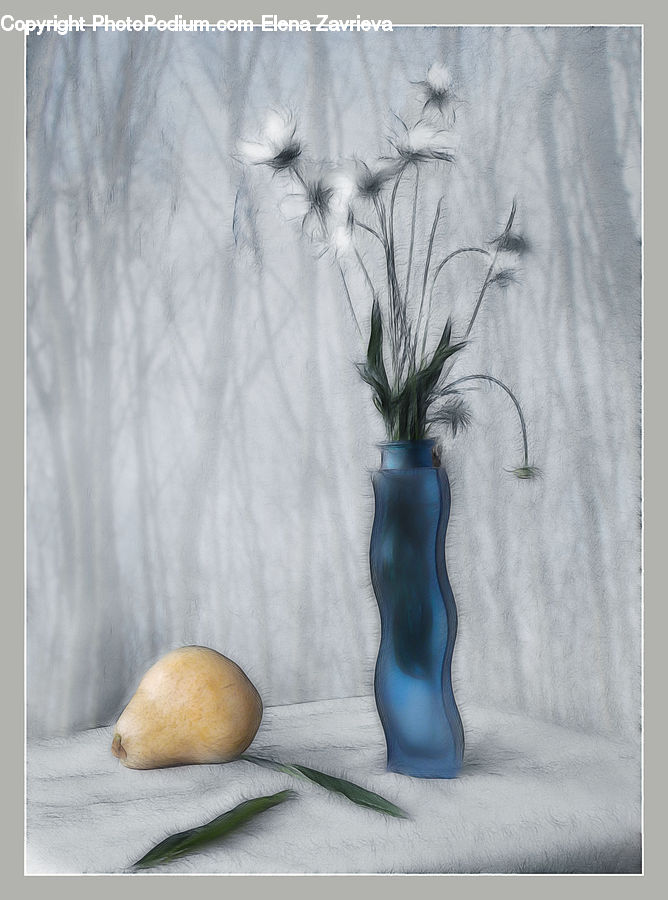 Jar, Porcelain, Vase, Plant, Potted Plant, Fruit, Quince