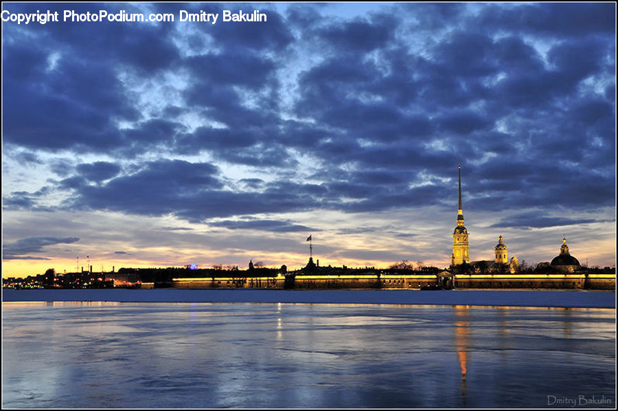 Architecture, Tower, Downtown, Plaza, Town Square, Dawn, Dusk