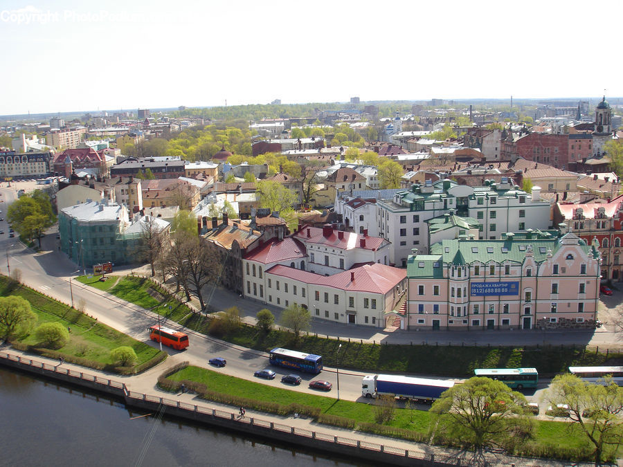 Aerial View, Building, Downtown, Town, Bonsai, Plant, Potted Plant