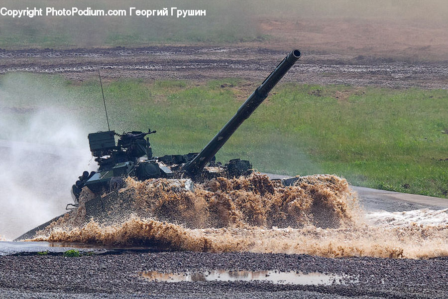 Bulldozer, Tractor, Vehicle, Army, Tank, Half Track, Soil