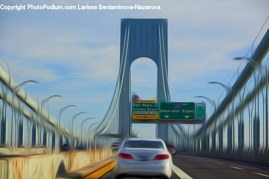 Freeway, Road, Bridge, Parking, Parking Lot, Automobile, Car