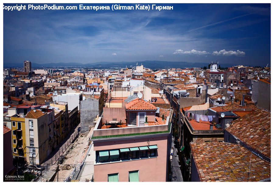 Aerial View, Building, Downtown, Town, City, Metropolis, Urban