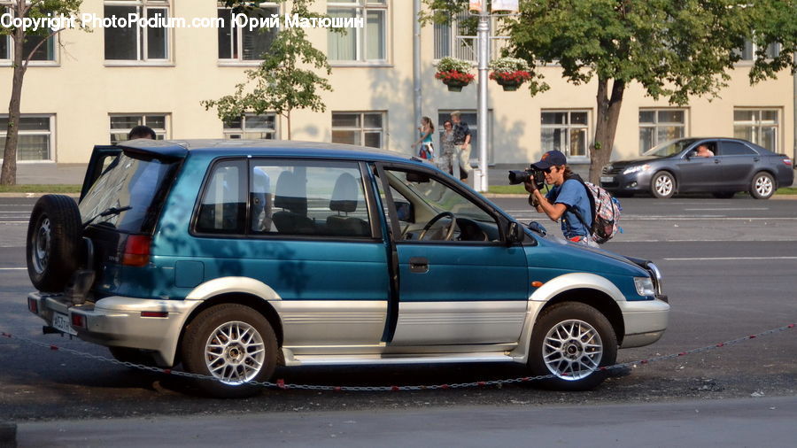 Plant, Potted Plant, People, Person, Human, Automobile, Car