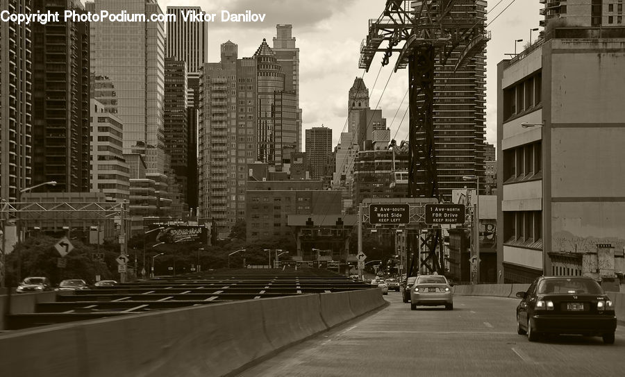 Automobile, Car, Vehicle, City, Downtown, Urban, Intersection