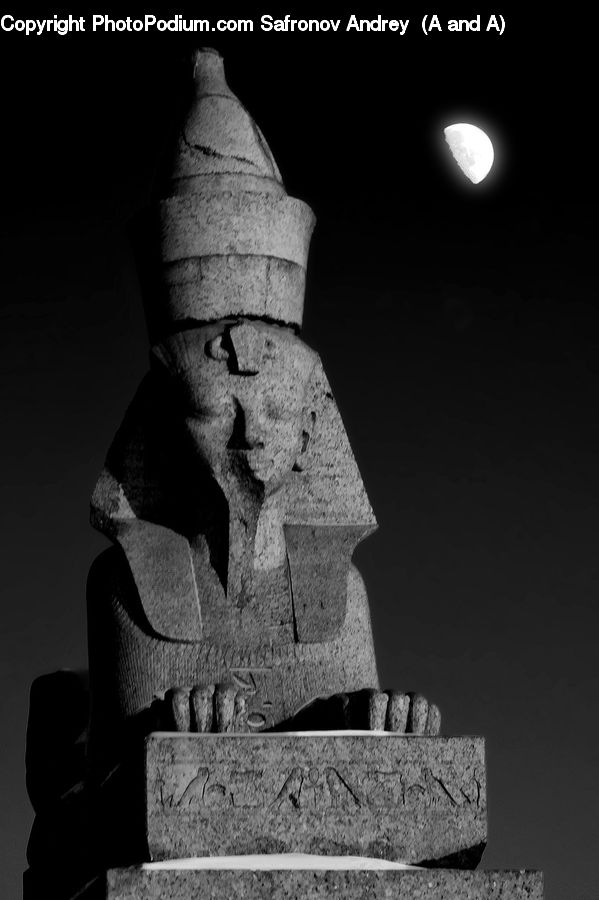 Cross, Art, Sculpture, Statue, Silhouette, Astronomy, Moon