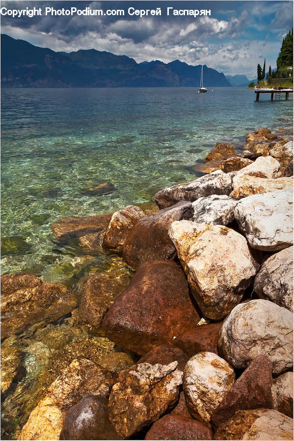 Rock, Coast, Outdoors, Sea, Water, Rubble, Ground