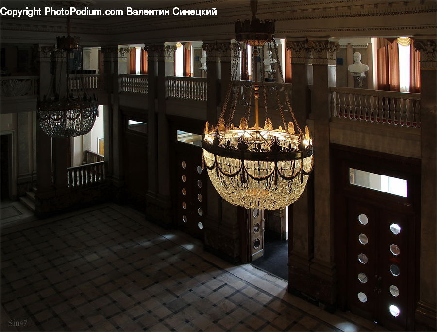 Chandelier, Lamp, Dining Room, Indoors, Room, Lighting, Bar Counter