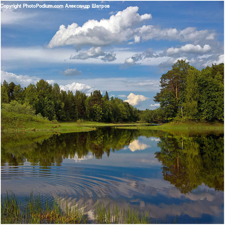 Cloud, Cumulus, Sky, Lake, Outdoors, Water, Nature