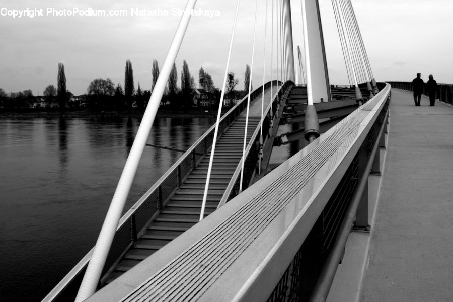Bridge, Bench, Dock, Landing, Pier, City, Downtown