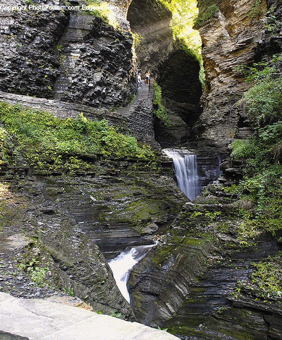 Outdoors, River, Water, Waterfall, Creek, Bridge, Rope Bridge
