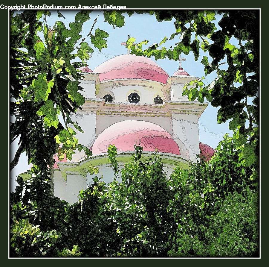 Arch, Plant, Potted Plant, Building, Hacienda, Villa, Ivy