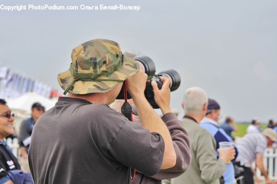 People, Person, Human, Binoculars, Crowd, Huddle, Speech