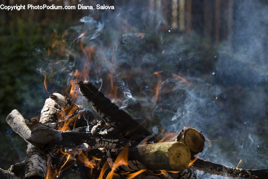 Smoke, Fire, Flame, Bonfire, Campfire, Camping, Outdoors