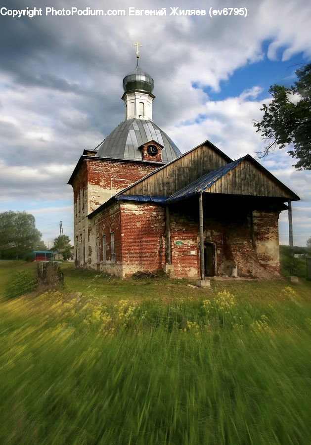 Architecture, Church, Worship, Field, Grass, Grassland, Land